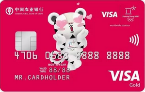 农行Visa2018冬奥会主题信用卡 金卡(红)