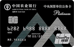农业银行中央预算单位公务卡(白金卡)